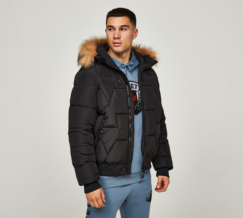 Zavetti Canada Orenza Puffer Bomber Jacket | Jet Black | Footasylum