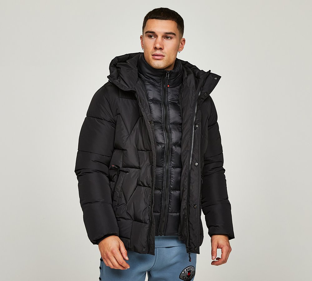 ジャケット・アウター Shota Zavetti Canada Orenza Puffer Jacket | Jet Black | Footasylum