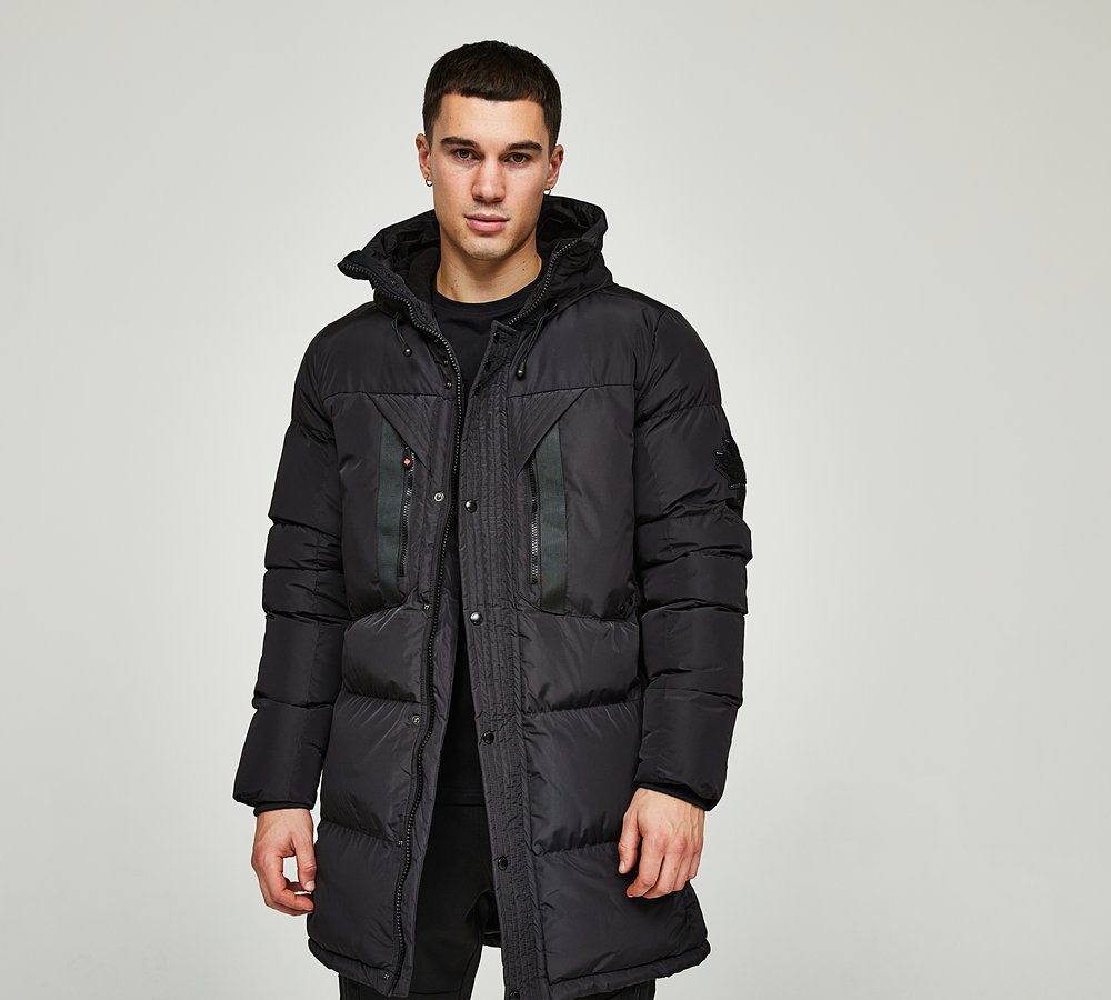 ジャケット・アウター th products LONG PADDED COAT Pearl grey Long padded jacket with hood - Buy Online | Terranova