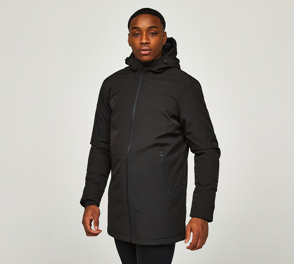 Long Padded Coat / black – th products
