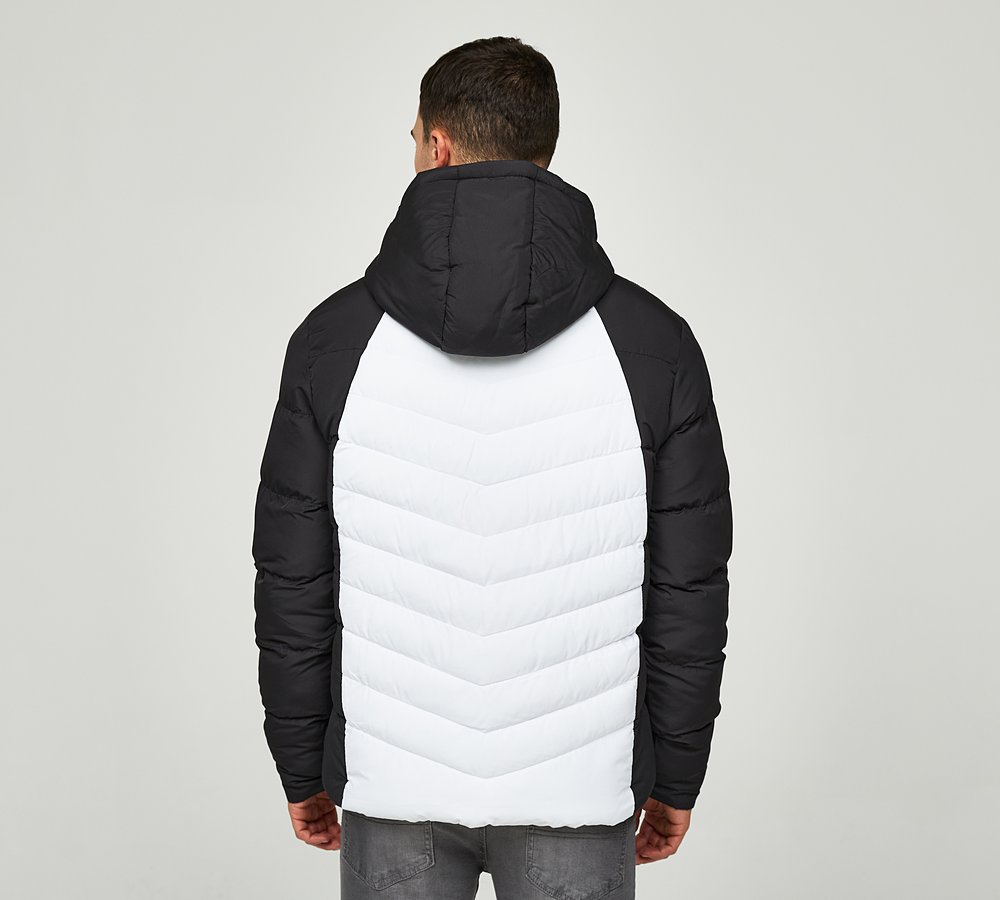 Brave Soul Contrast Panelled Jacket Black White Footasylum