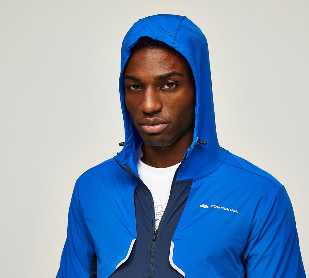 Monterrain Vent Woven Running Hoodie Blue Iolite Spellbound Footasylum