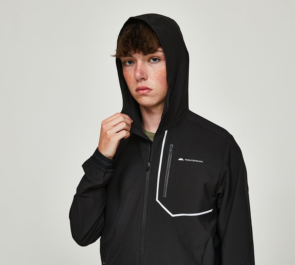 Monterrain Junior Ramble 3.0 Woven Running Jacket Black Size M B