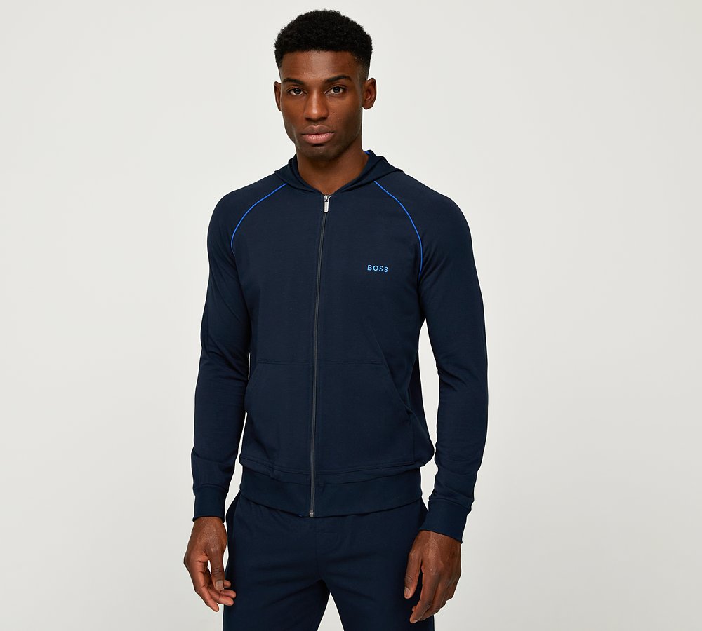 BOSS Mix and Match Hoodie Dark Blue Navy Footasylum