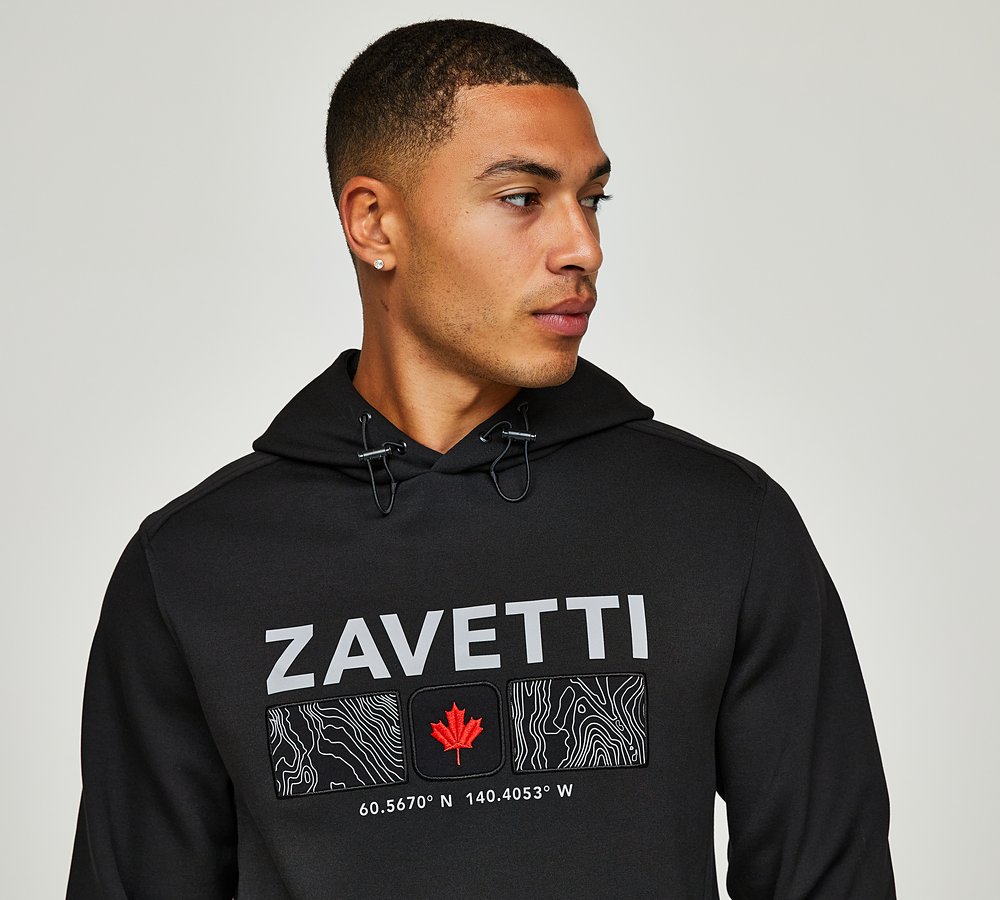 Zavetti Canada Ovello Contour Overhead Hoodie Jet Black Footasylum