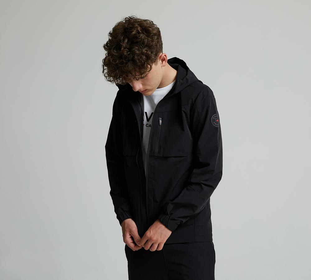 Zavetti Canada Junior Revosso Woven Full Zip Hoodie | Jet Black