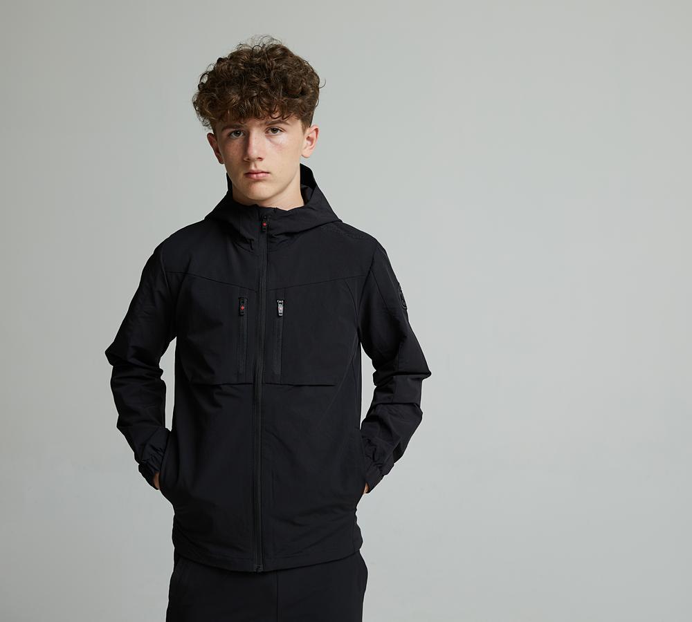 Zavetti Canada Junior Revosso Woven Full Zip Hoodie | Jet Black