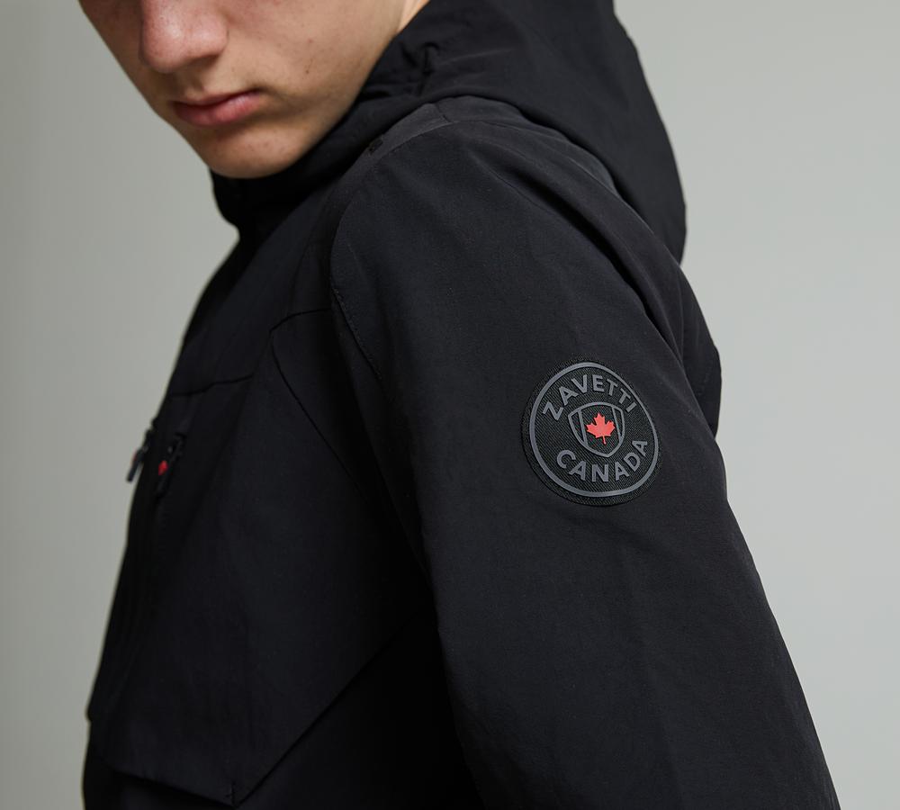 Zavetti Canada Junior Revosso Woven Full Zip Hoodie | Jet Black