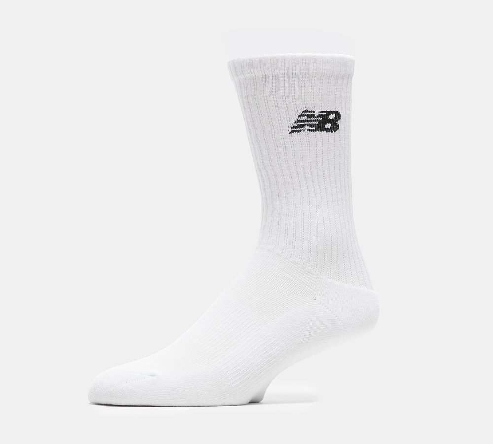 New Balance Men's White Pack Everyday Crew Sock - - -6.5 Size 6