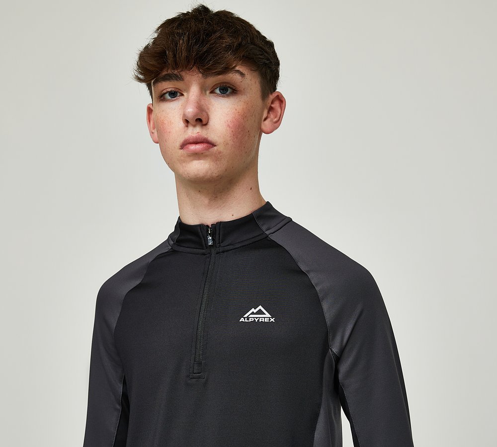 Alpyrex Junior Tarax Long Sleeve Quarter Zip T-Shirt | Jet