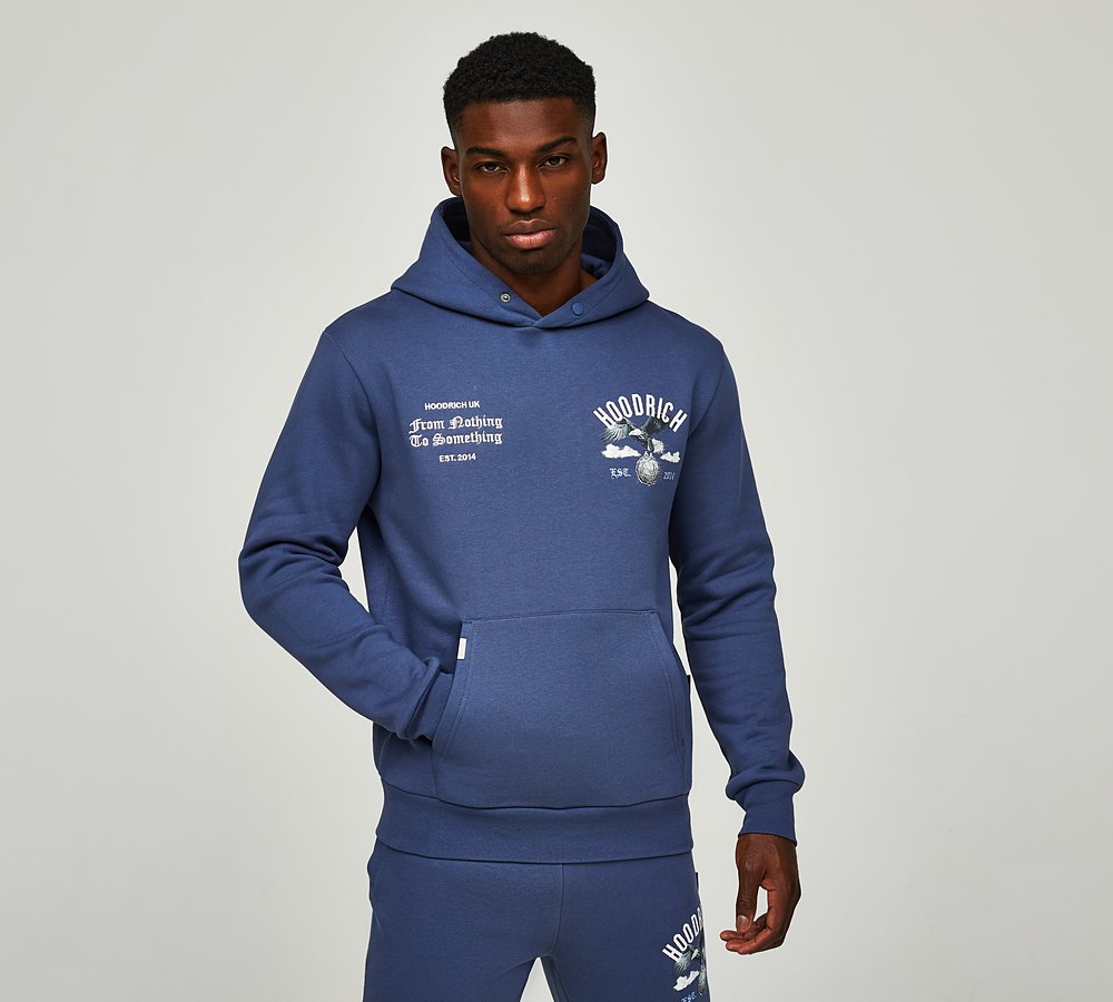 Hoodrich OG Predator Overhead Hoodie Vintage Indigo Blanc Hydrangea Footasylum
