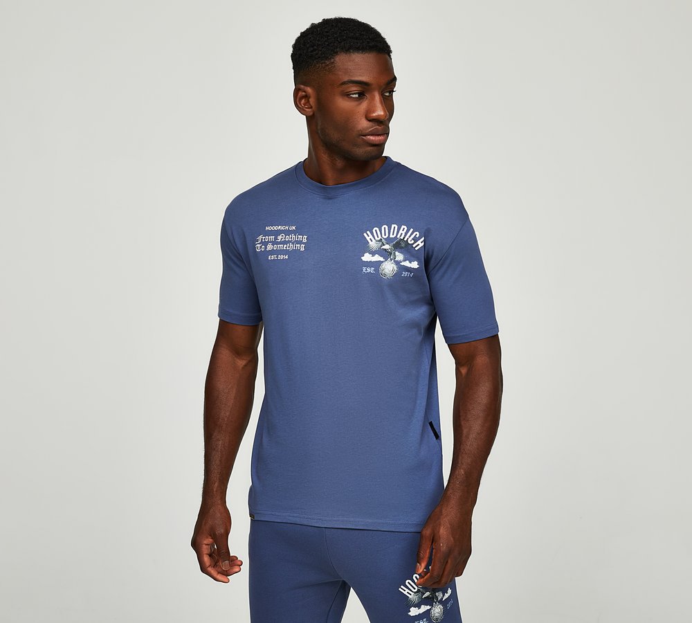 Hoodrich OG Predator T Shirt Vintage Indigo Blanc Hydrangea Footasylum