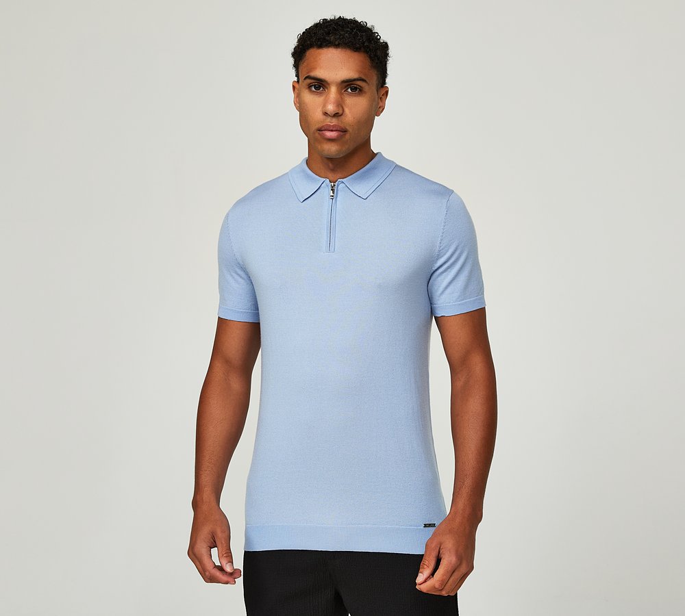 Pale blue polo shirt 2025