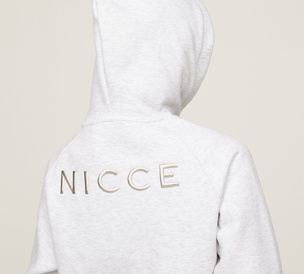 Nicce Womens Ersa Full Zip Crop Hoodie Grey Marl Footasylum