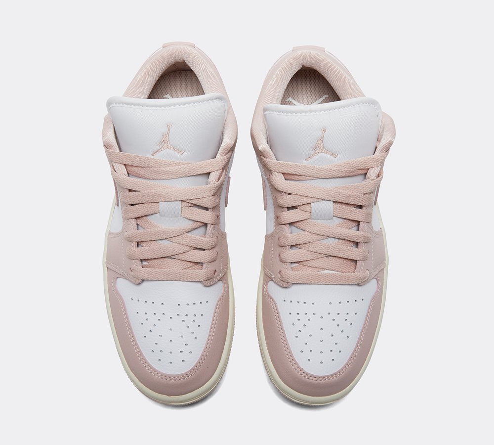 pink and white jordans 1s