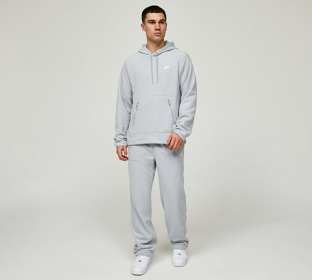 Nike Club Winterised Polar Hoodie Light Smoke Grey Footasylum