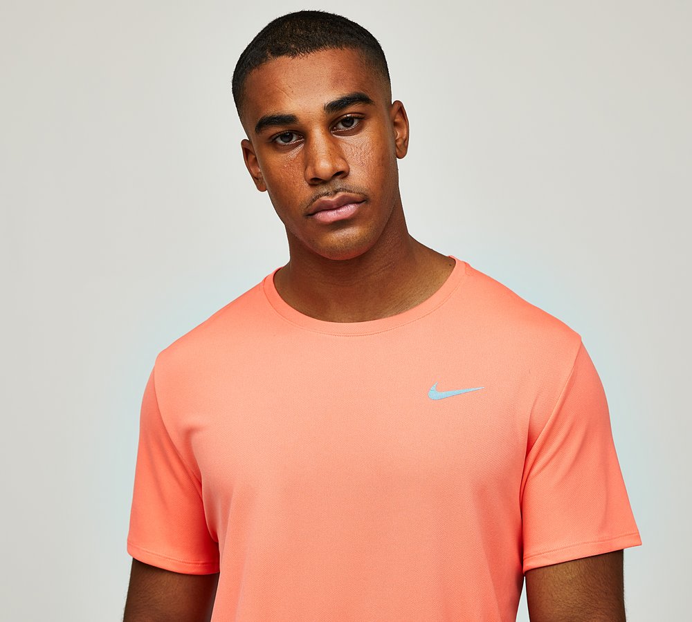 Nike Dri FIT Miler T Shirt Light Wild Mango Footasylum