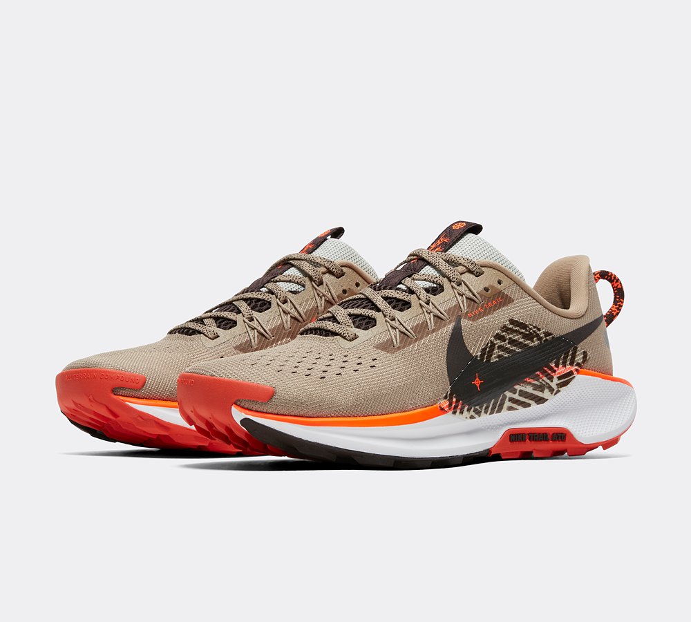Nike Pegasus Trail 5 Trainer Khaki Velvet Brown Hyper Crimson Footasylum