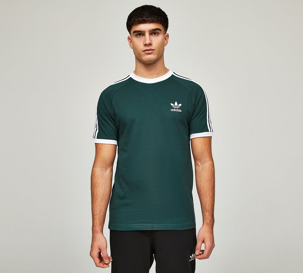 adidas originals 3 stripes t shirt green