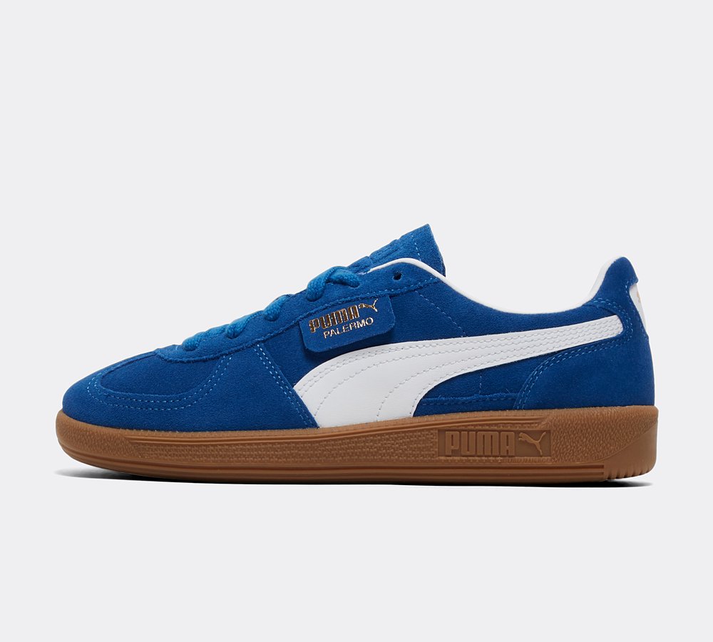 Puma Junior Palermo Trainer Blue White Footasylum
