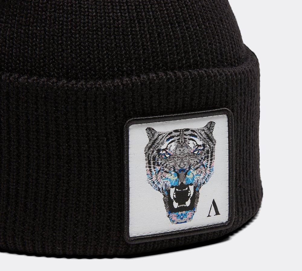 Alessandro Zavetti Growler Beanie Hat Black Footasylum