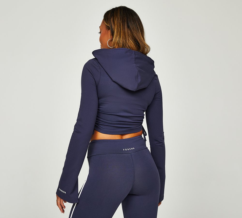 Forena Womens Sevyn Jersey Hoodie Mood Indigo Footasylum