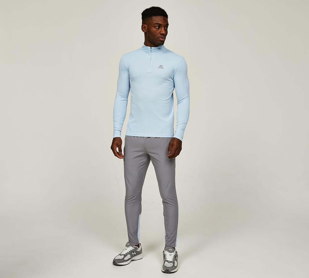 Montirex Peak Gridded Quarter Zip Top | Summer Mist | Footasylum