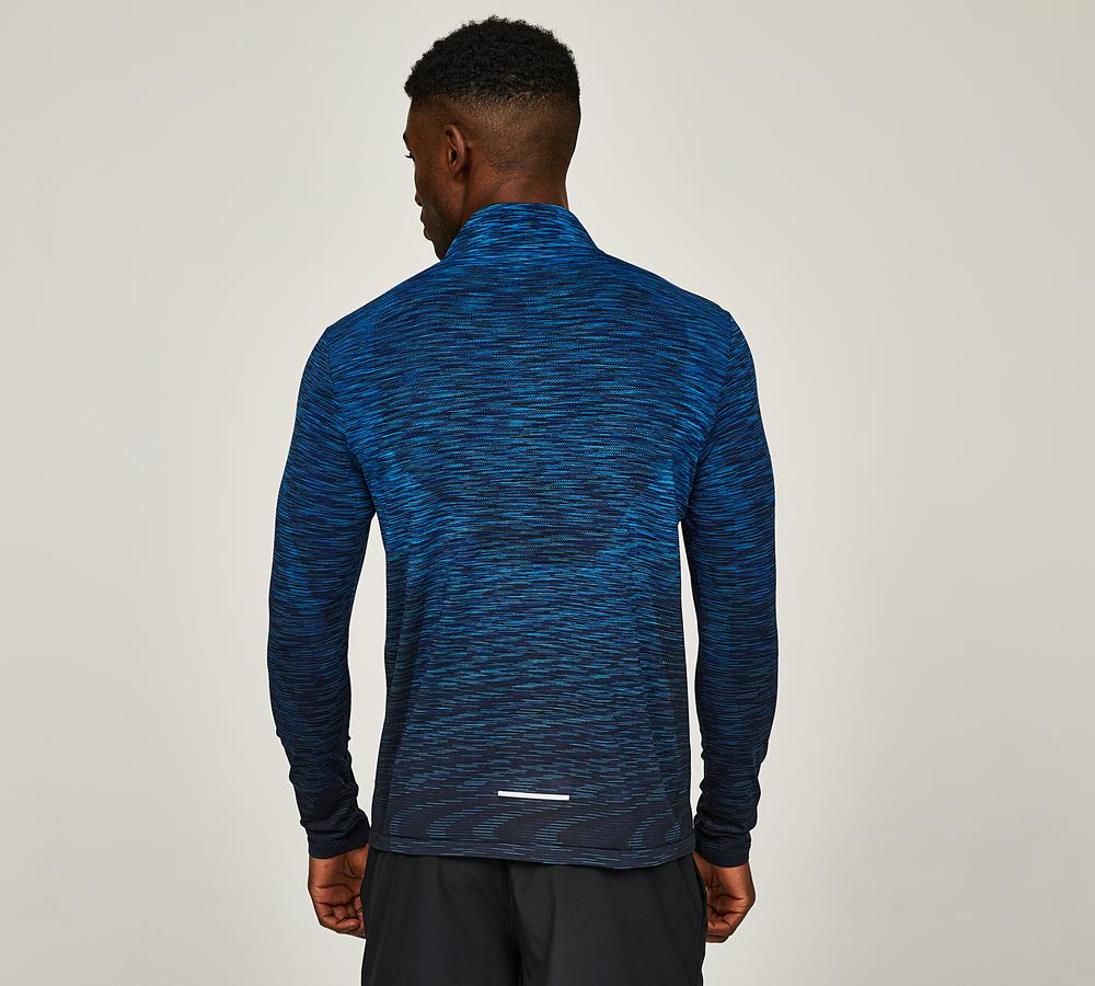 Montirex Trail Seamless Quarter Zip Top | Black / Marine / Neon