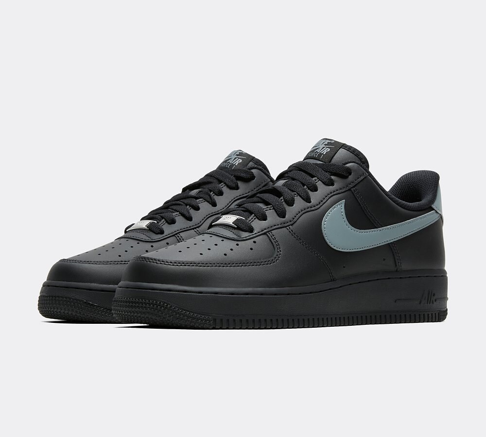 black and blue air force ones