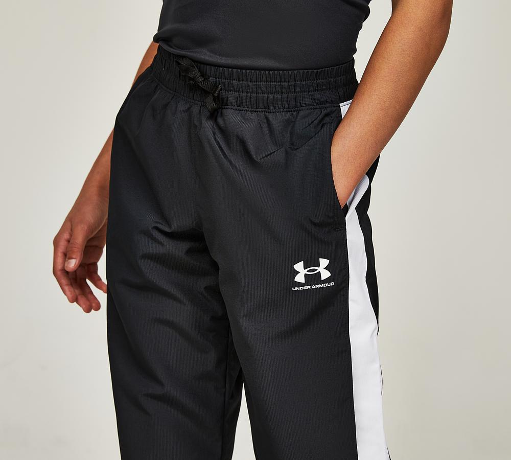Under Armour Junior UA Rival Woven Pant Black White White