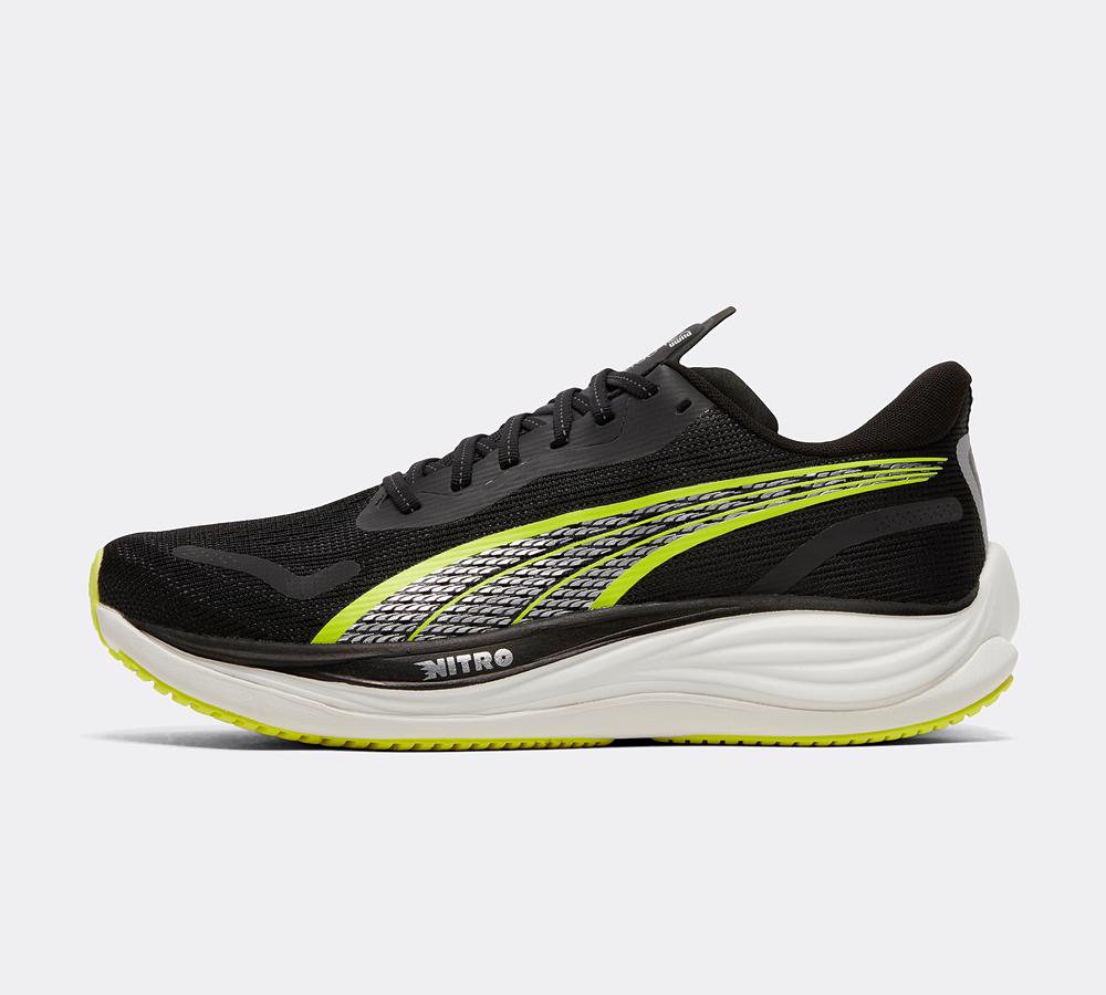 Puma Velocity NITRO Trainer Puma Black Yellow Alert Footasylum