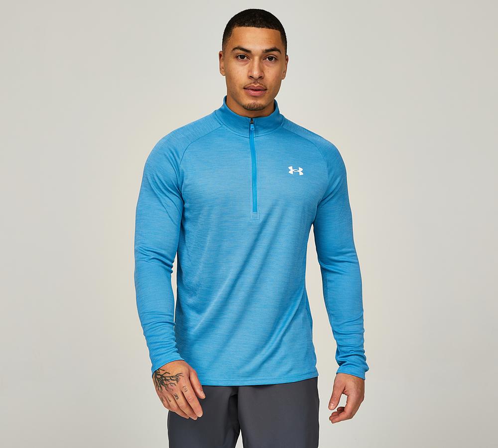 Under Armour Men's Blue Ua Tech Textured Half Zip Top - Large