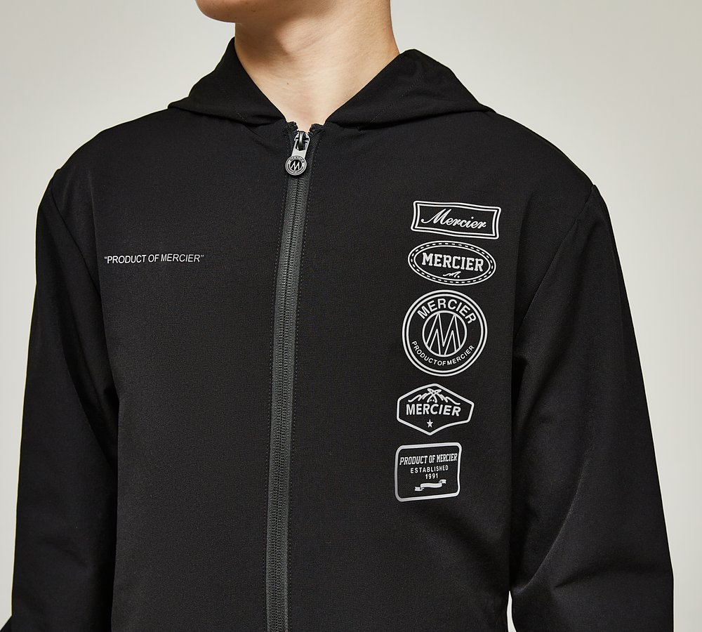 Jacket Mercier Tracksuit Black MERCIER OG Badge Logo Overhead Hood  Tracksuit Set Black UK