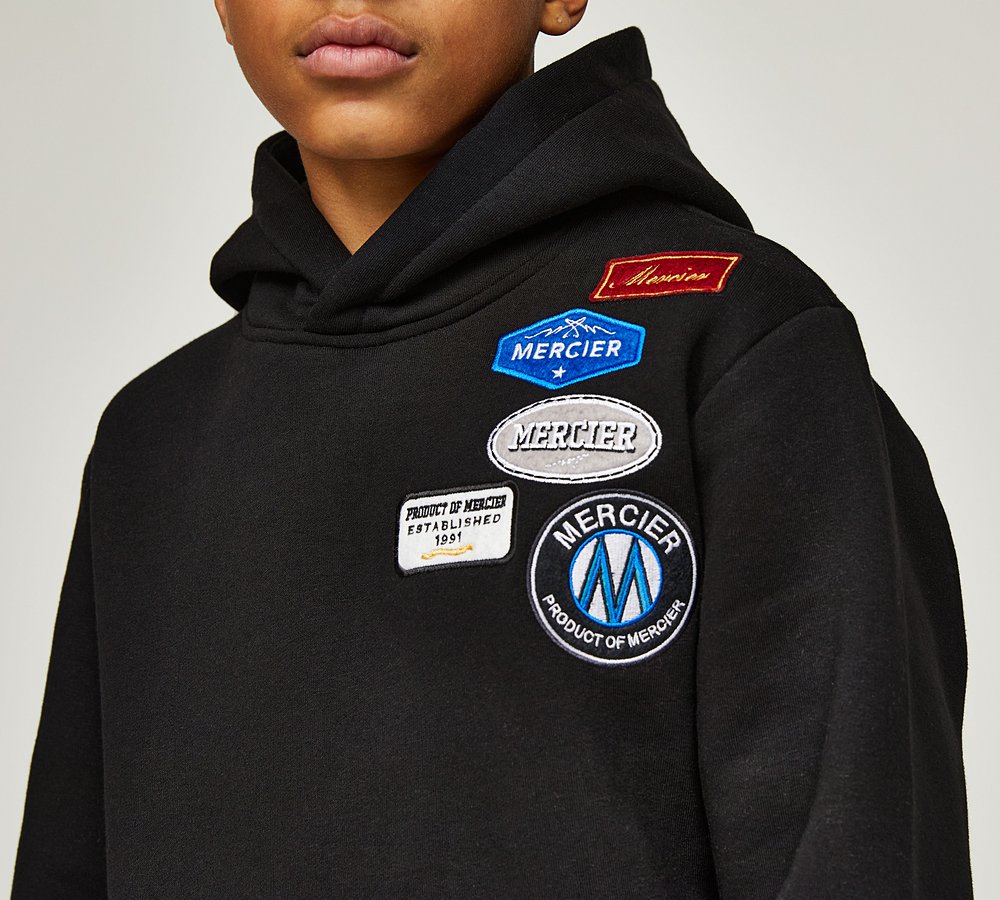 Mercier Junior OG Badge Hoodie Black Footasylum