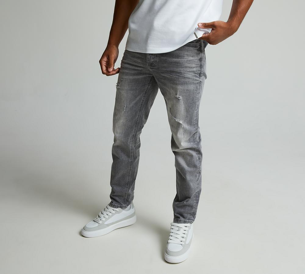 Celebre Straight Fit Washed Denim Jean Light Grey Wash Footasylum