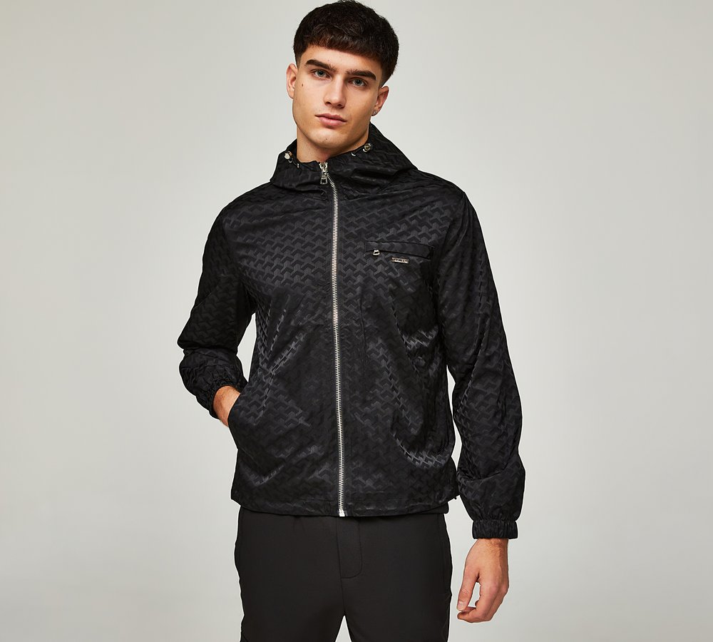 Belier Illusion Print Windbreaker Black Mono Footasylum