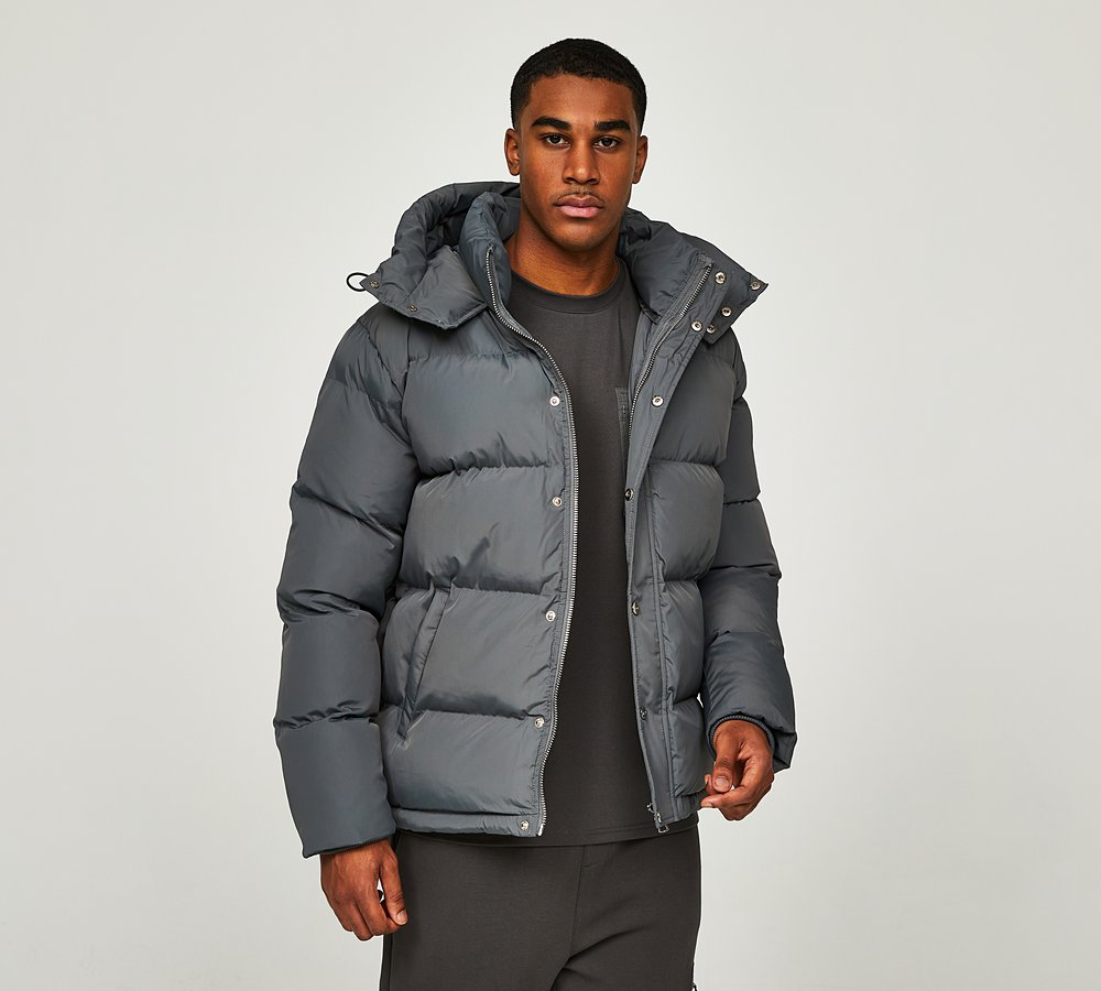 Belier Puffer Jacket Charcoal Footasylum