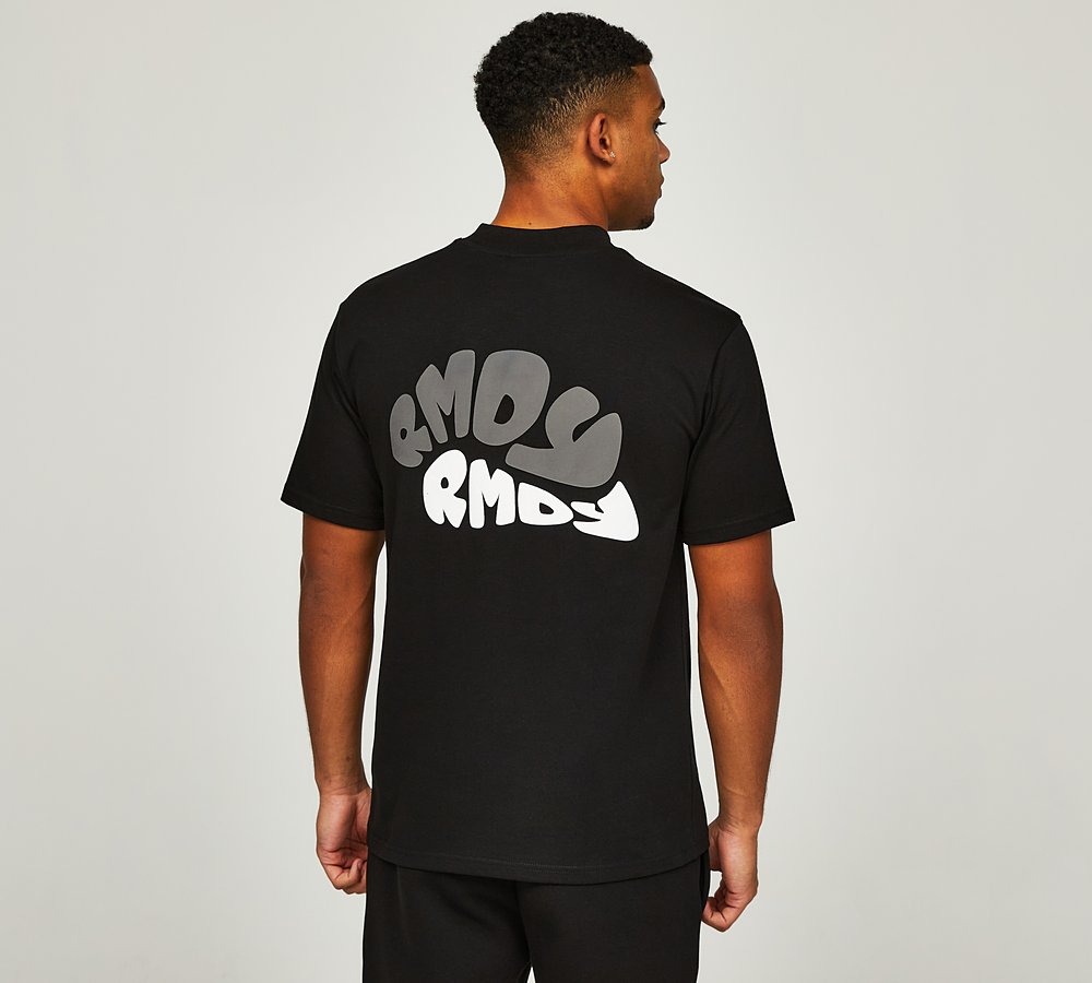 RMDY Bubble T-Shirt Black Grey White Footasylum