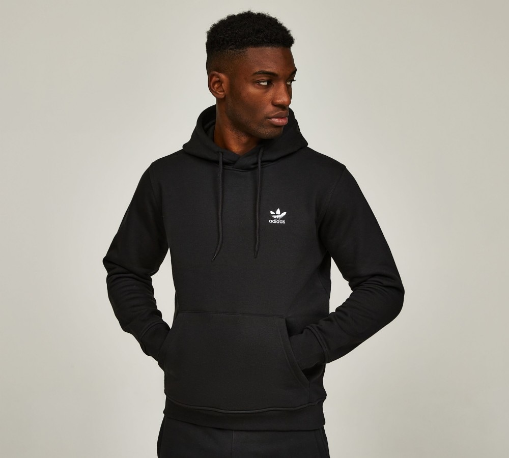 Adidas Originals Trefoil Essentials Hoodie Black, Men's size: L, FootAsylum
