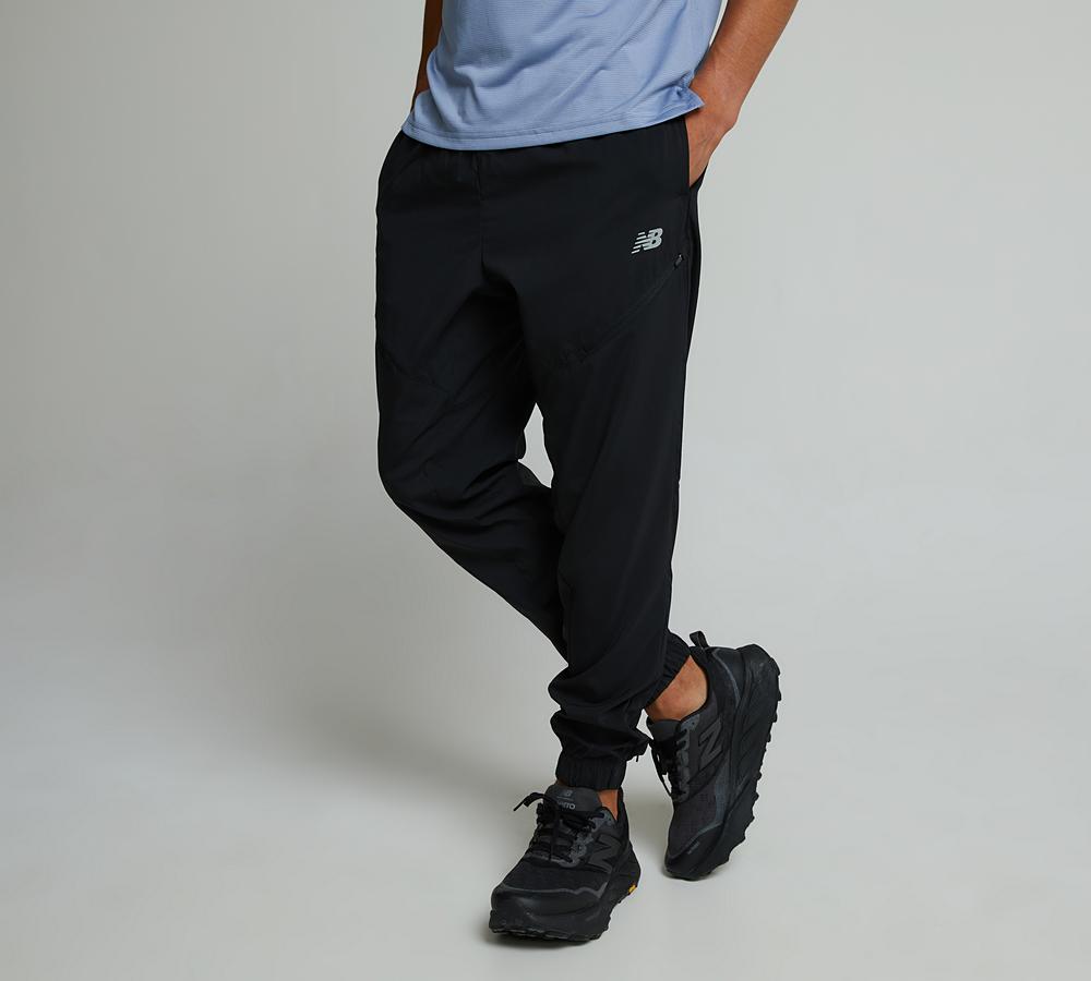 New Balance Woven Zip Pocket Pant Black Footasylum