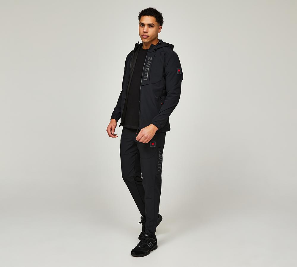 Zavetti Canada Vemaro Woven Full Zip Hoodie | Jet Black | Footasylum