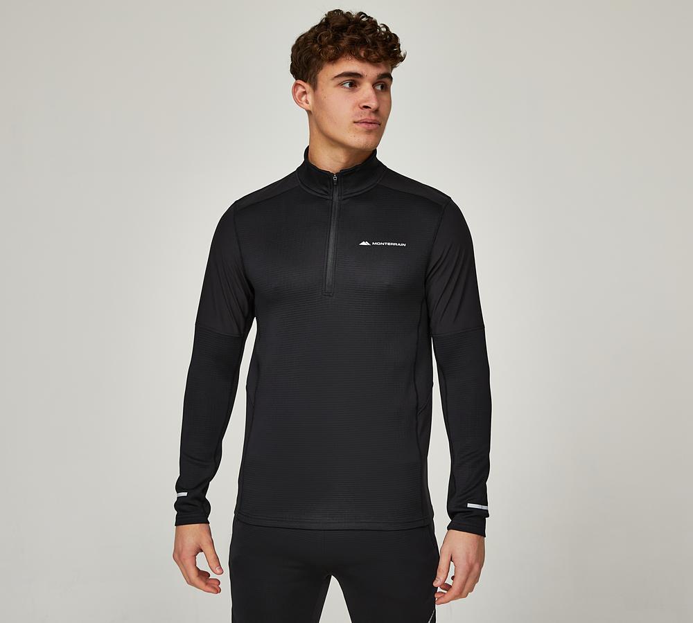 Monterrain Vinson 2.0 Quarter Zip Long Sleeve T-Shirt | Jet Black