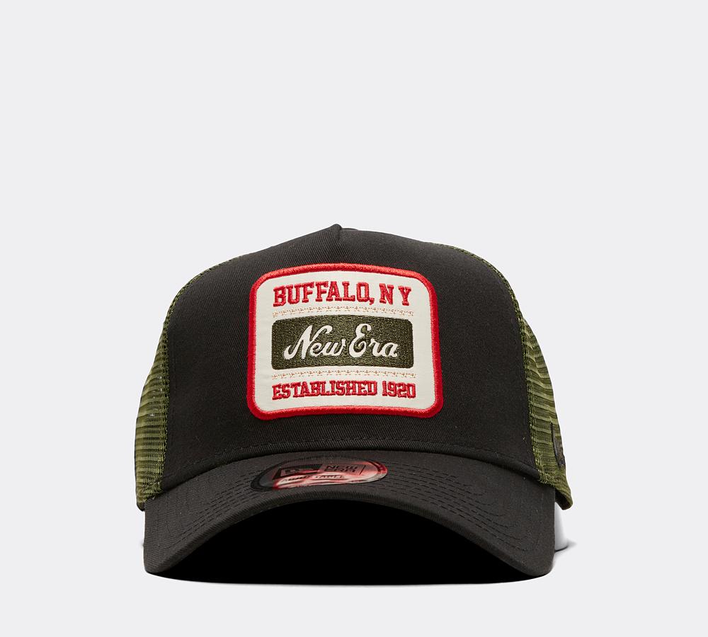 New Era Patch Trucker Cap Black, Men's size: ONE SIZE, FootAsylum