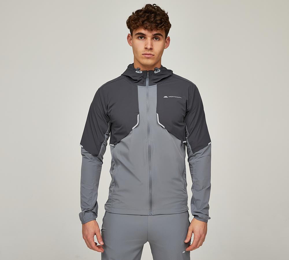 Monterrain Vent Woven Running Hoodie - Grey — photo 1