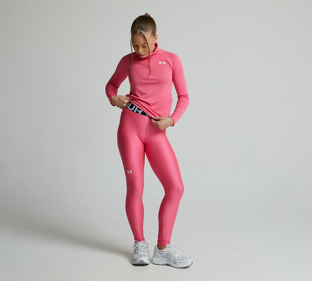 Under Armour Unisex Kids Pink Girls Heat Gear Legging - L/G