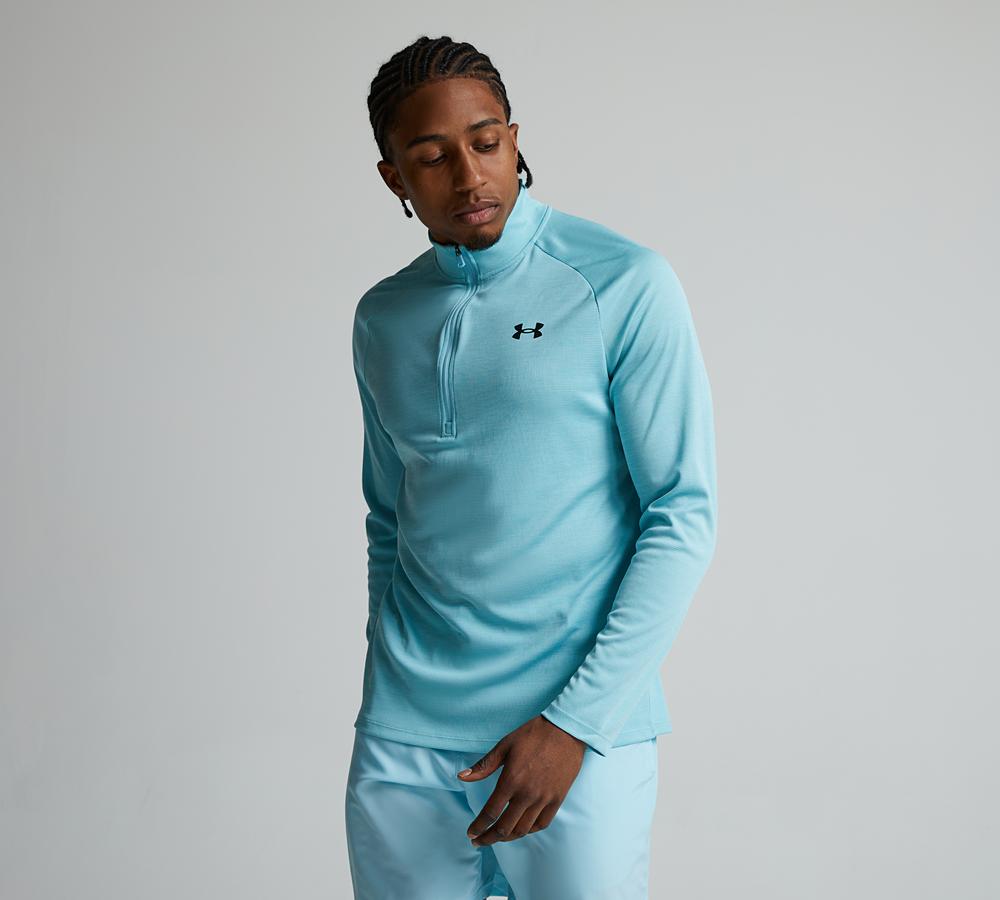 Under Armour Men's Blue Ua Tech Textured Half Zip Top - Small