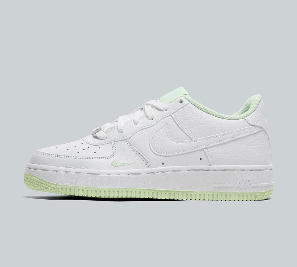 Nike Junior Air Force Low LV8 Trainer White Vapour Green