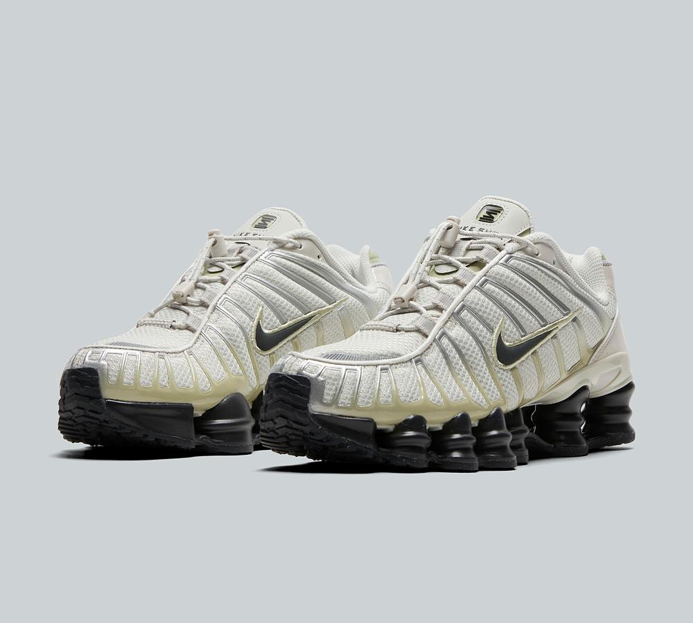 Nike Womens Shox TL Trainer | Light Bone / Off Noir / Olive Aura