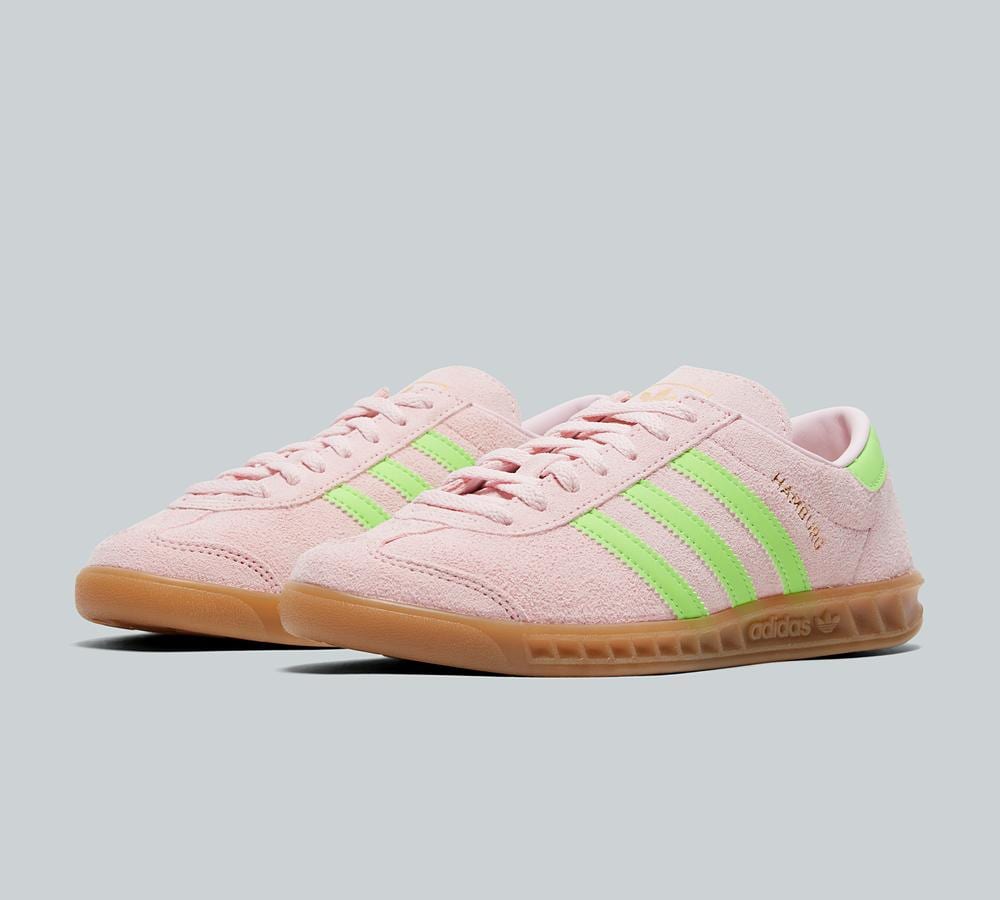 スニーカー adidas Hamburg pink solar green Trainers Adidas Women Hamburg Clear Pink/ Solar Green/ Gold