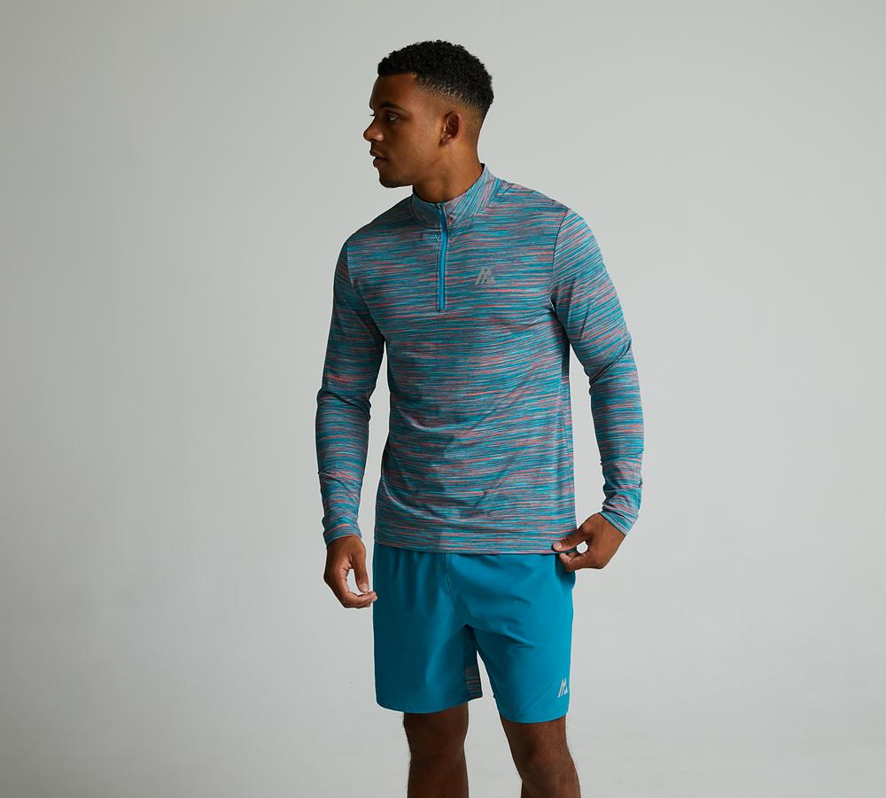 Montirex Trail 2.0 Quarter Zip T-Shirt | Plume / Pacific / Crimson